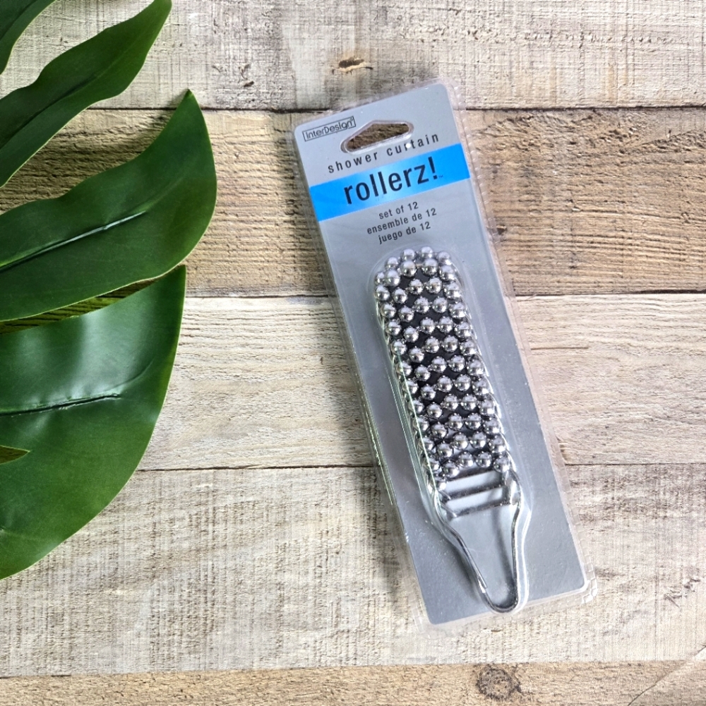 Silver Rollerz Shower Curtain Hooks